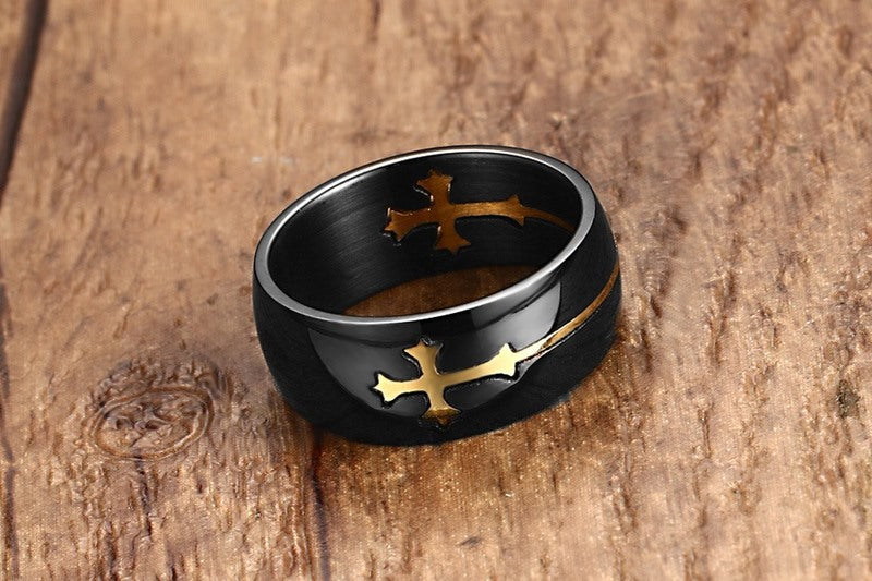 Men Rings Removable Cross Ring Titanium Steel Wholesale