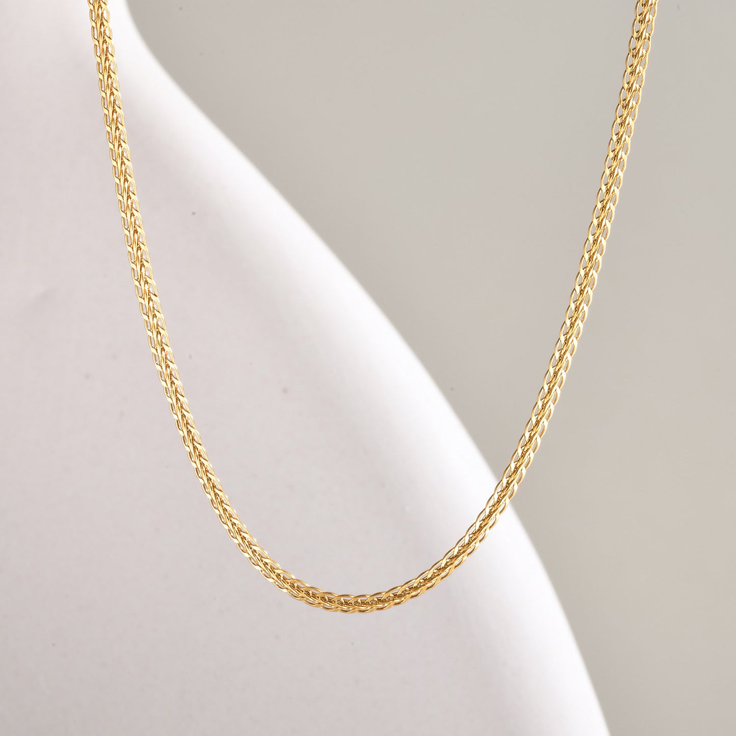 Necklace Ladies Gold Stainless Steel Woven Handmade Chain