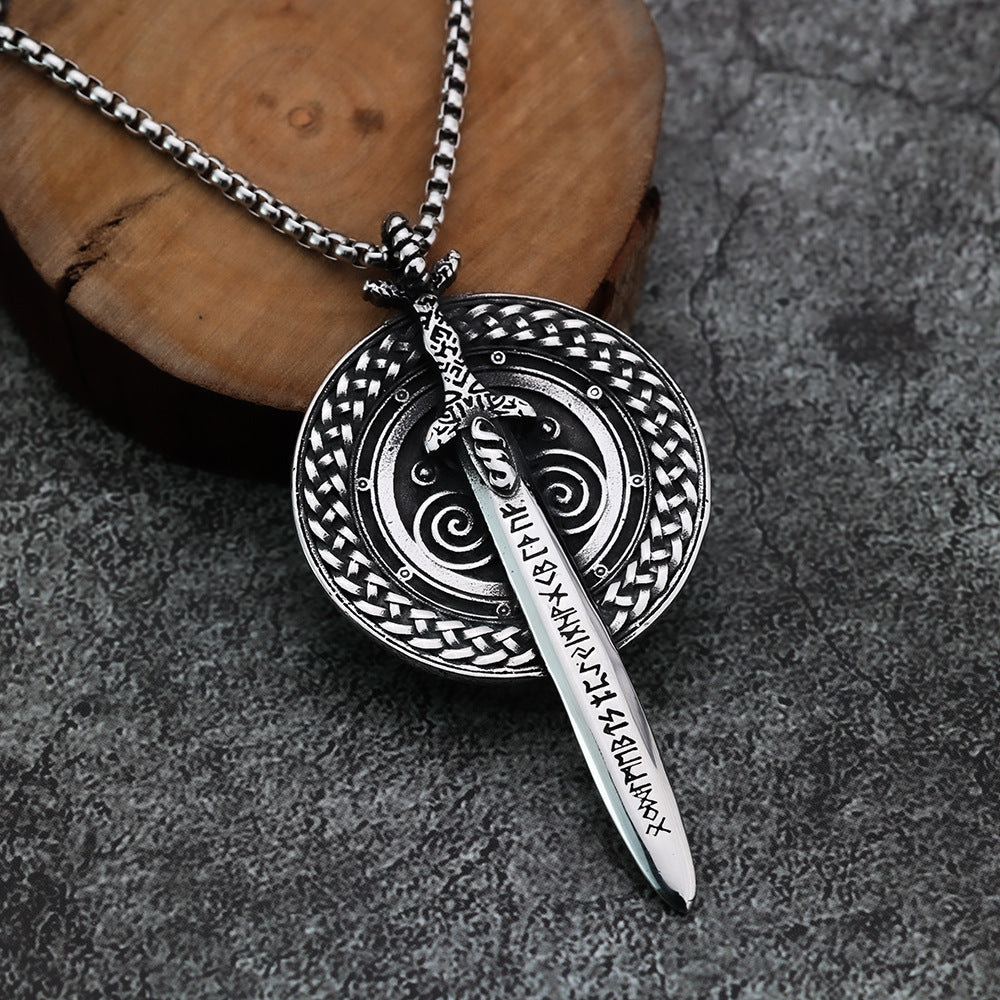 Viking Dagger Stainless Steel Men's Pendant Necklace