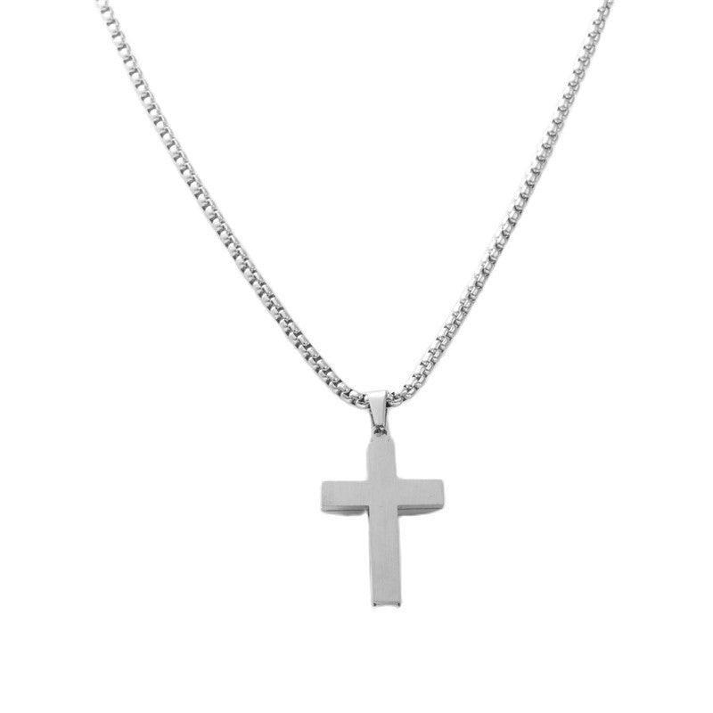 Personalized Retro Titanium Steel Cross Pendant Necklace for Trendy Men