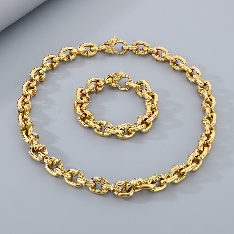 Planderful Domineering Nail Necklace Men Stainless Steel