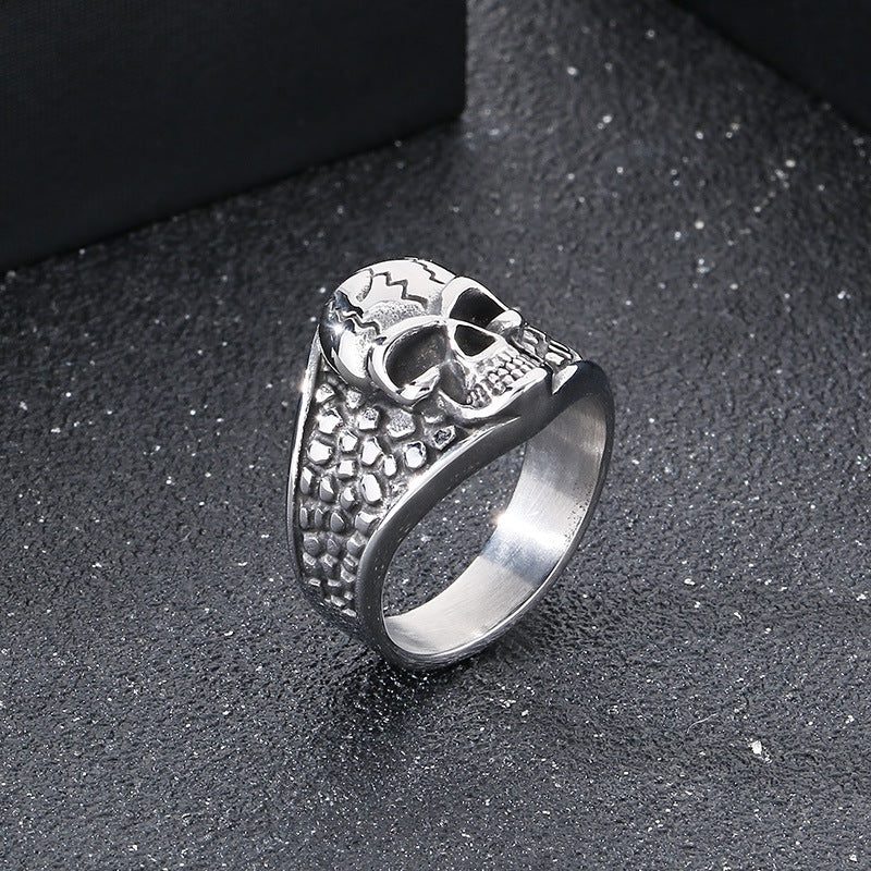 Planderful Ghost Head Skull Ring For Men Stainless Steel
