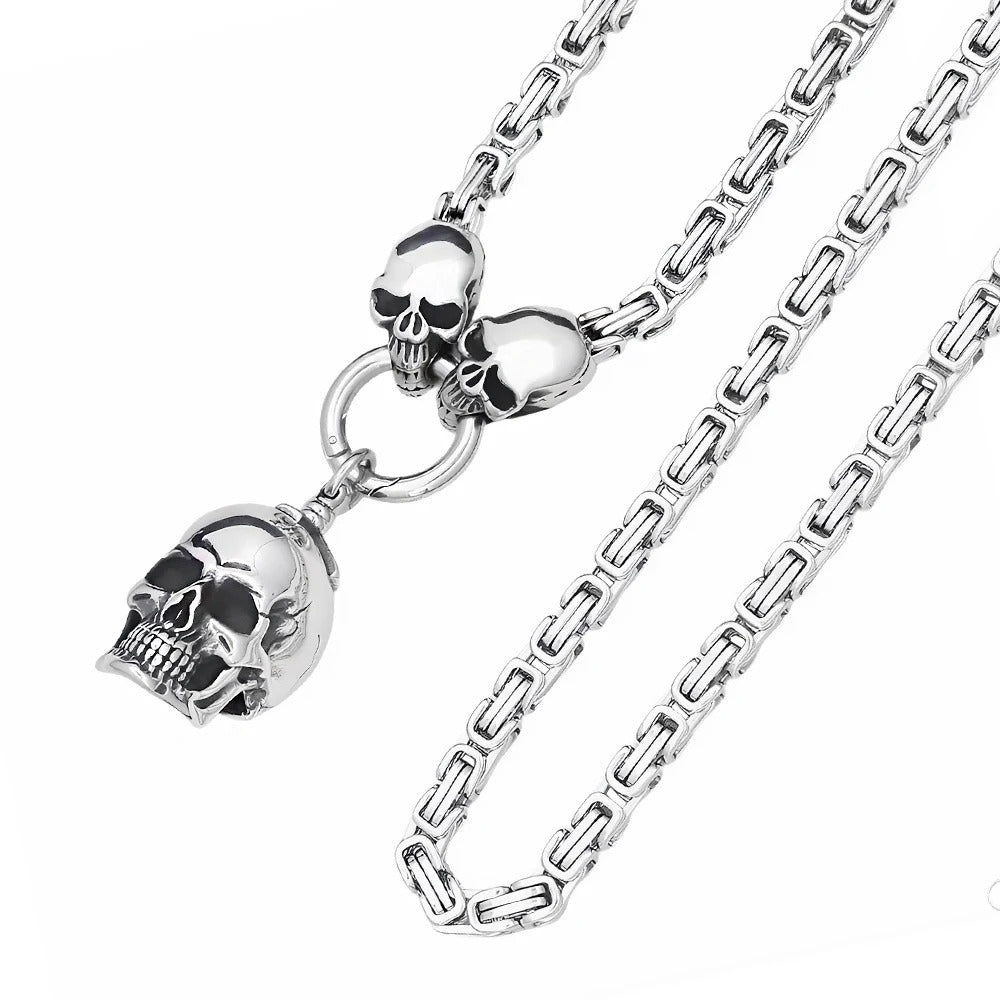 Punk Skull Stainless Steel Pendant Necklace
