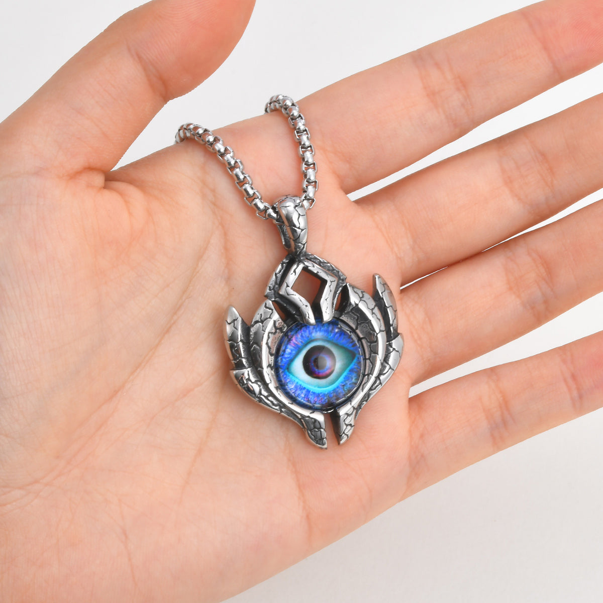 Stainless Steel Devil's Eye Pendant Necklace – Man Street Hip Hop