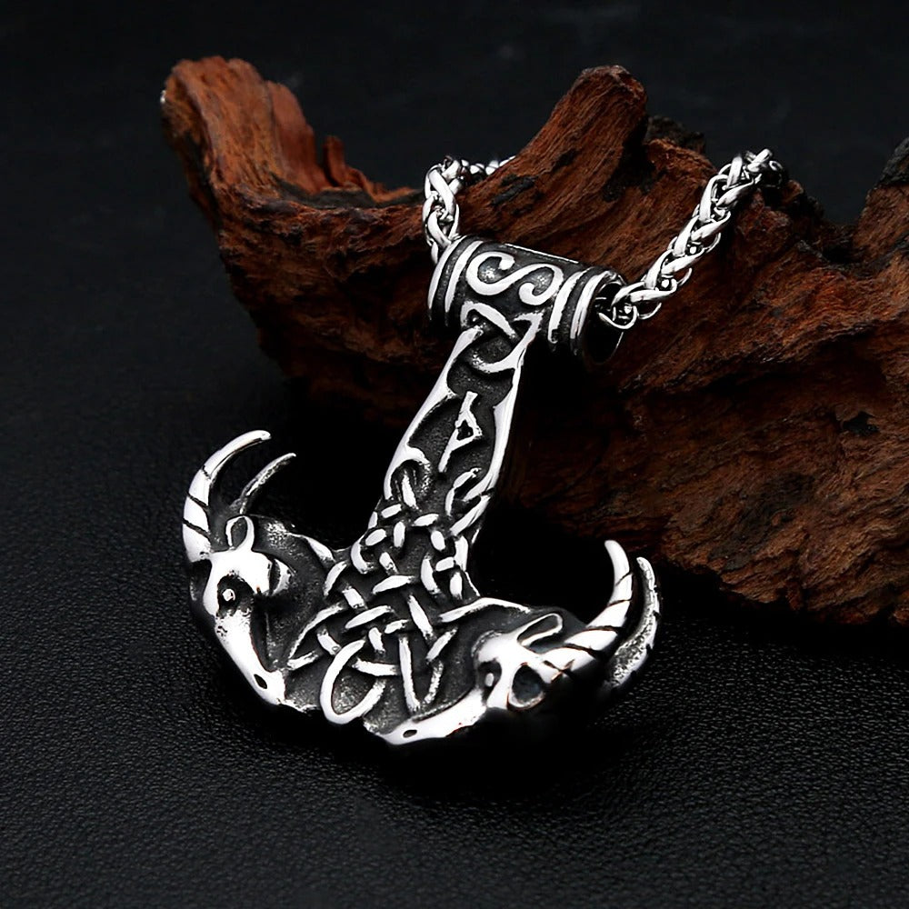 Viking Anchor Stainless Steel Men's Pendant Necklace