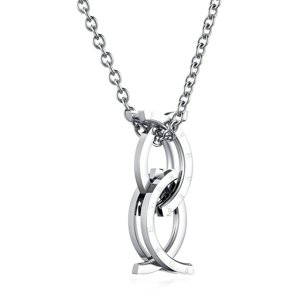 Japanese and Korean Style Titanium Steel Kissing Fish Ring
