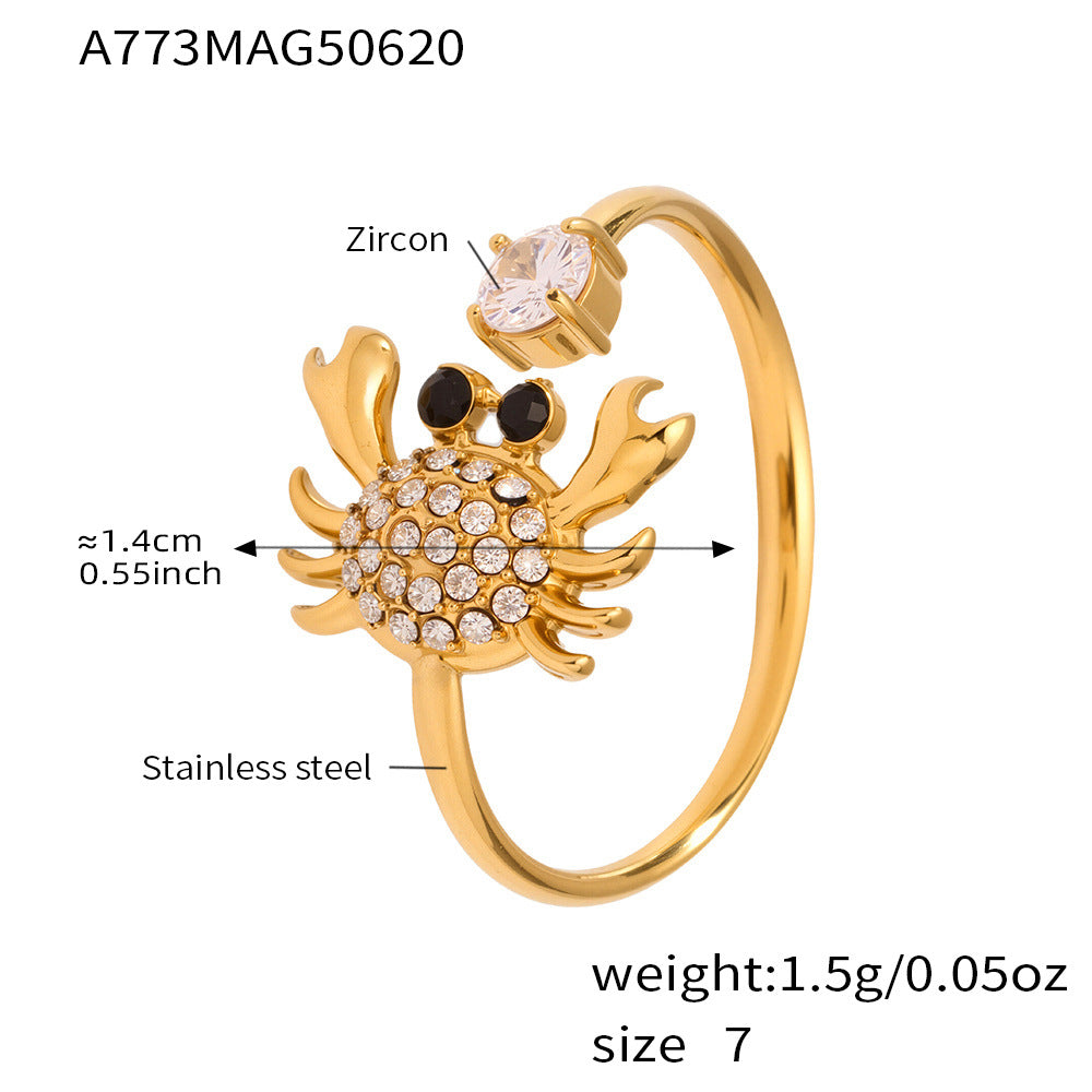 Planderful Everyday Genie Elegant Stainless Zircon Ring 7