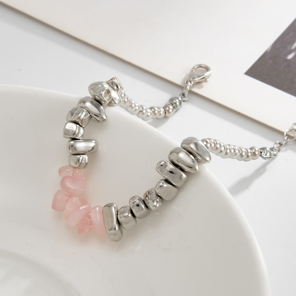 Planderful Vienna Verve Imitation Turquoise Beaded Bracelet Irregular Shape For Women Fashion Statement