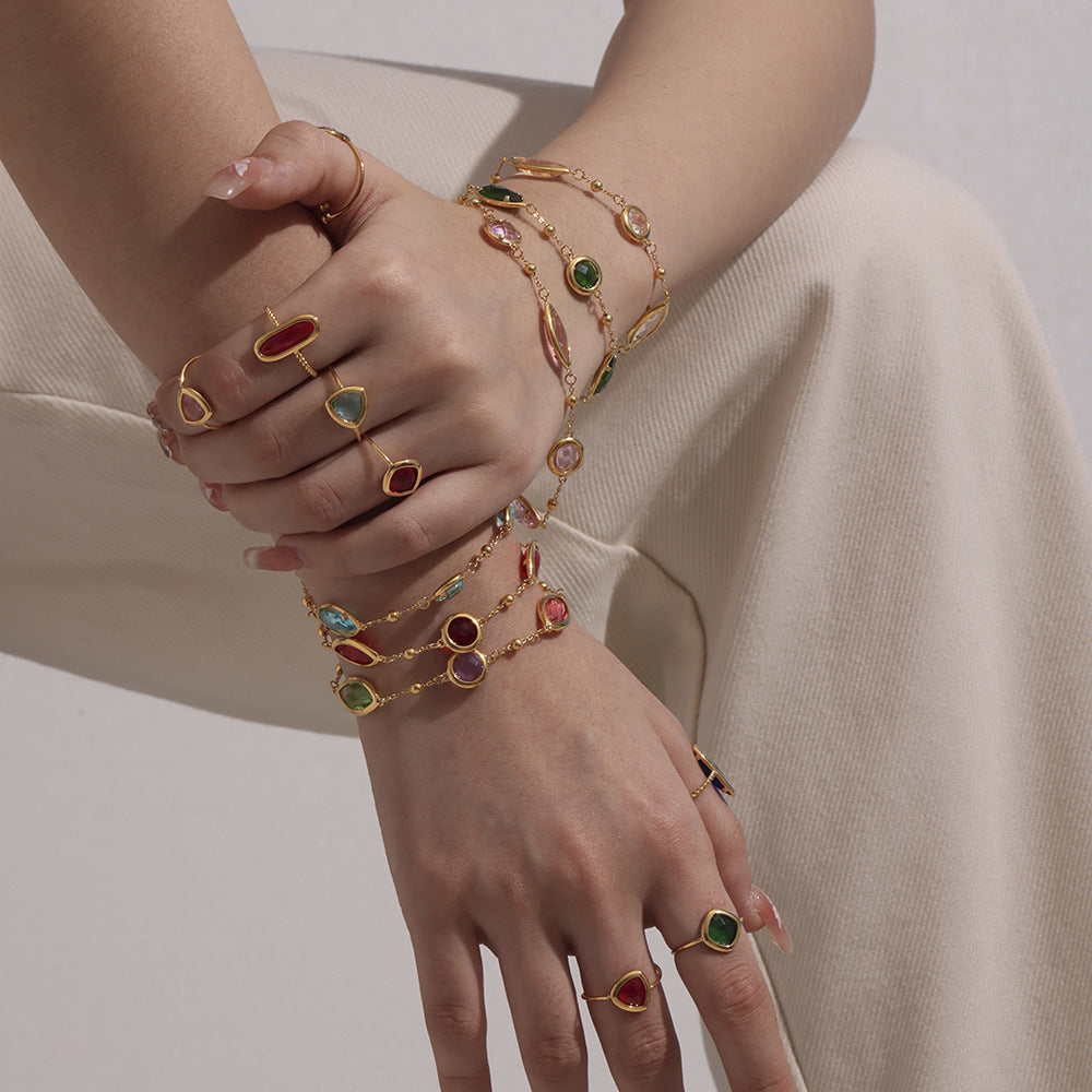 Planderful Dopamine Glass Ball Bracelet For Elegant Women