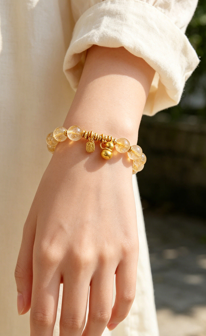 Citrine Crystal Gourd Bracelet