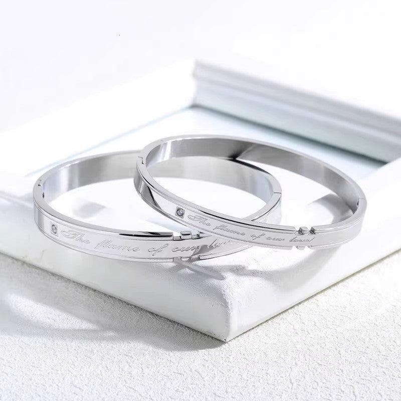 Planderful Jewelry Steel Couple Bracelet For Him And Her Gift For Boyfriend Girlfriend