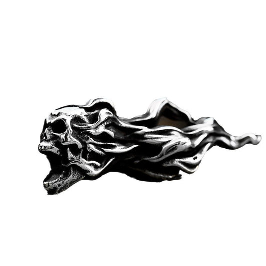 Bold Gothic Skull Titanium Steel Pendant - Retro Men's Ghost Head Jewelry