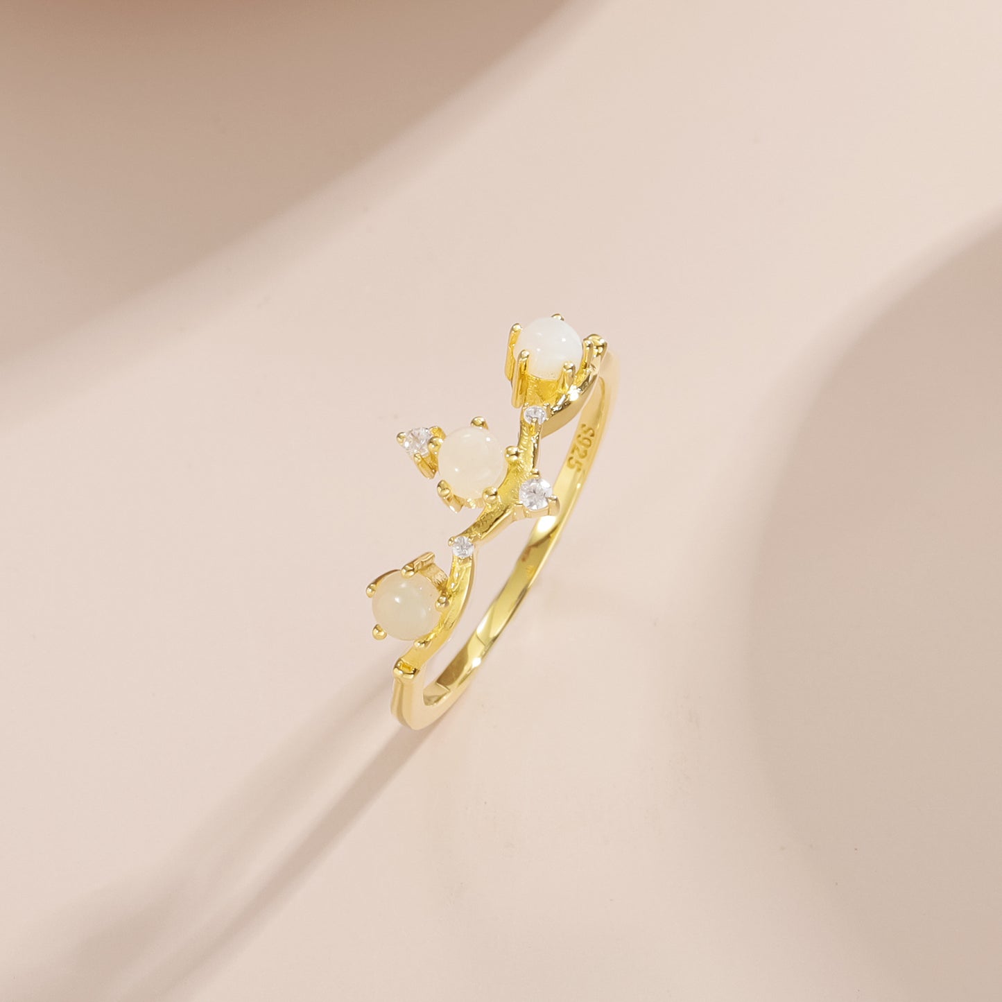 TikTok Popular Opal Ring S925 Sterling Silver Natural Opal