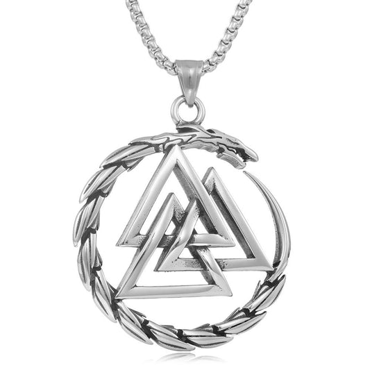 European And American Stainless Steel Viking Triangle Pendant