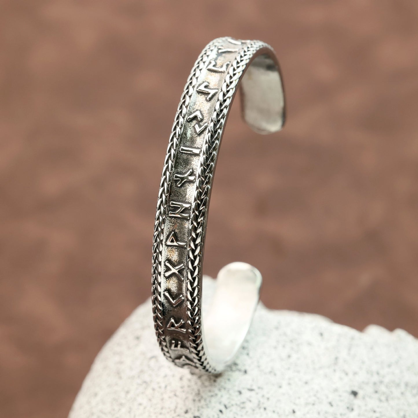 Planderful Viking Rune Bracelet Unisex Stainless Steel Open C Design 26 Rune For Men And Women