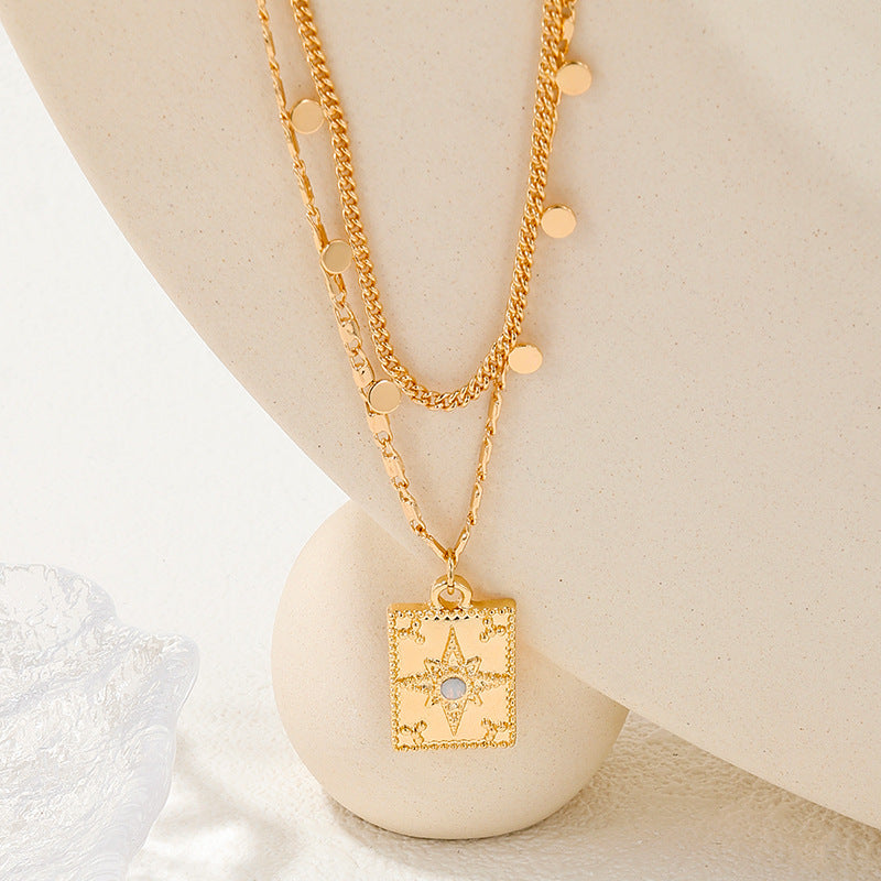 European Chic Eight-Pointed Star Pendant Necklace - Vienna Verve Collection