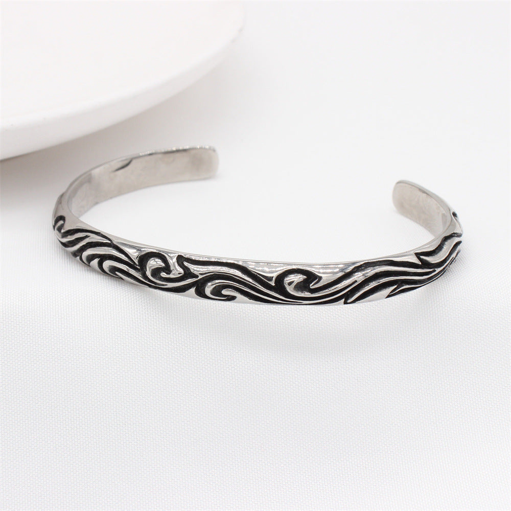 Planderful Everyday Genie – European and American Retro Men's Titanium Steel Bracelet