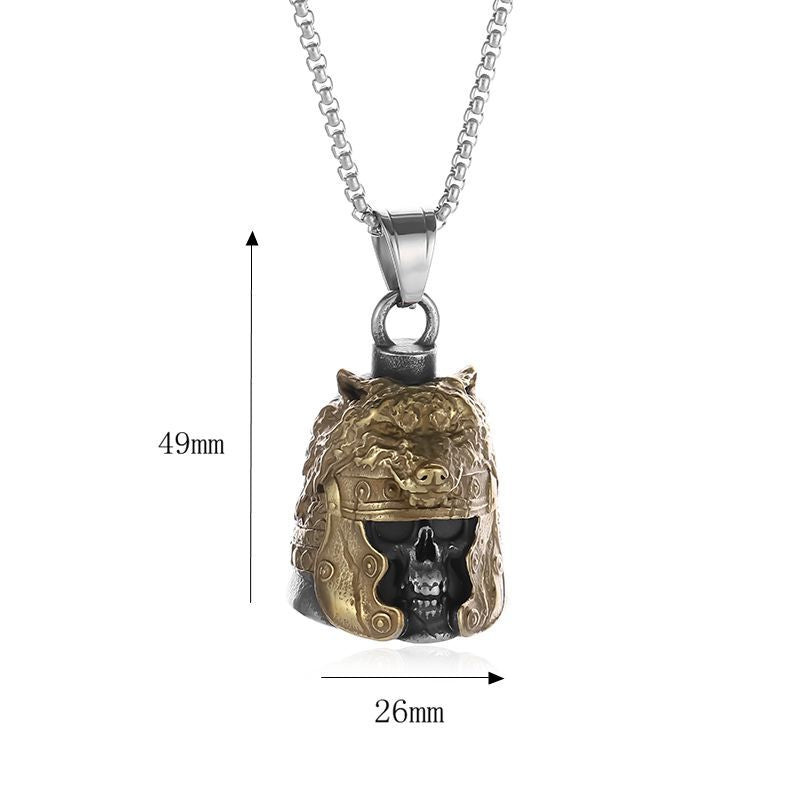 Vintage Wolf Stainless Steel Pendant Necklace