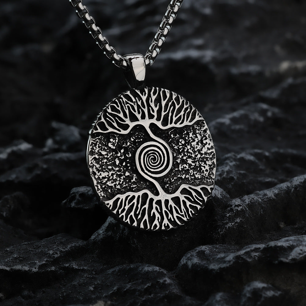 European And American Retro Stainless Steel Viking Pendant Necklace