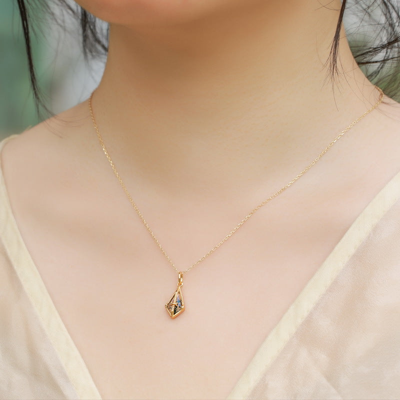 Planderful Jewelry Moss Agate Necklace Sterling Silver