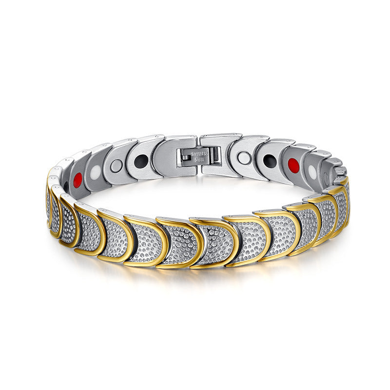 Cross-Border Jewelry Titanium Steel Gold Magnet Bracelet