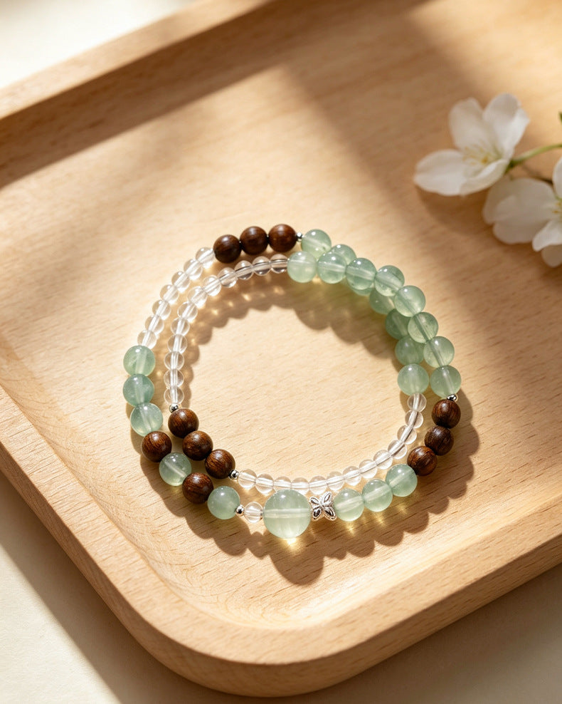 Fluorite Sandalwood Crystal Bracelet