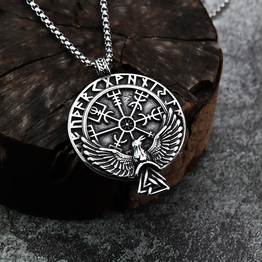 Cross-Border New Nordic Viking Pendant Compass Charm Jewelry