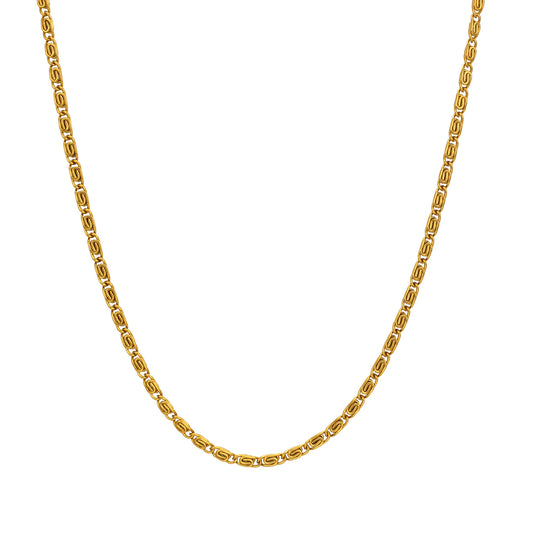 French Fashion Necklace Ladies Stainless Steel Paper Clip Chain Plated 18K Gold