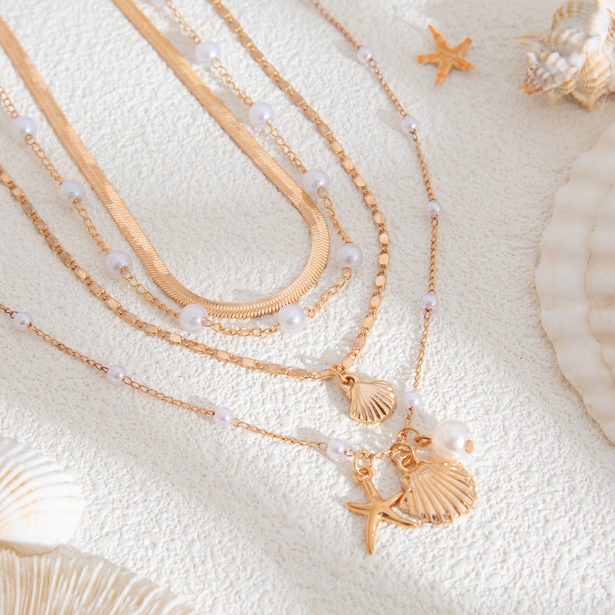 Planderful Vienna Verve Necklace – Elegant Imitation Pearl Layered Design