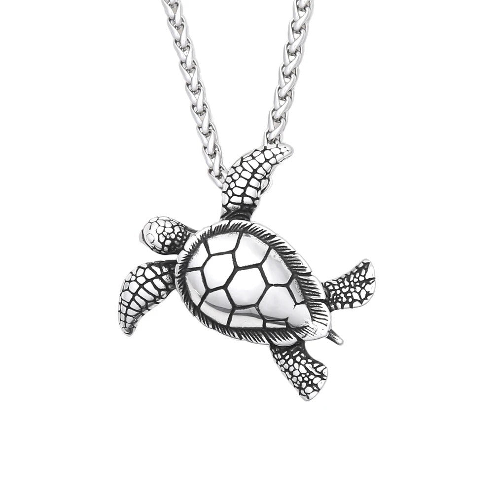 Planderful Turtle Necklace For Men Stainless Steel Longevity Pendant Trendy Accessory