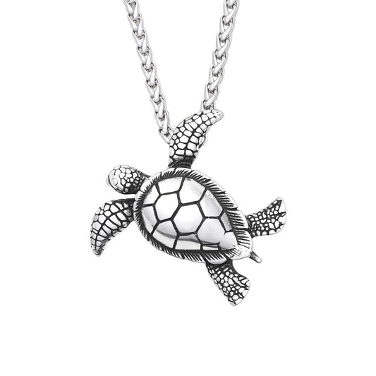 Planderful Turtle Necklace For Men Stainless Steel Longevity Pendant Trendy Accessory