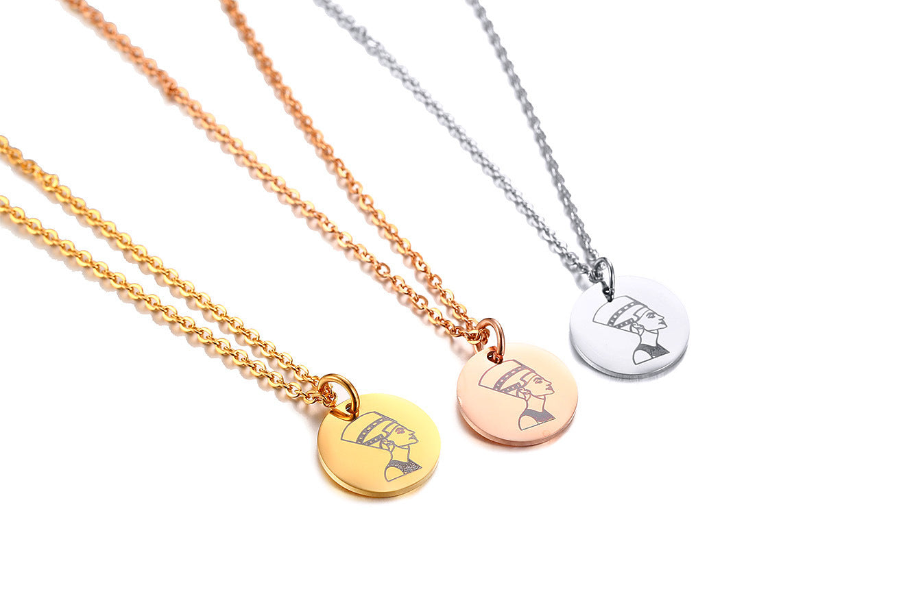 New Arrivals Stainless Steel English Coin Pendant Necklace Fashion
