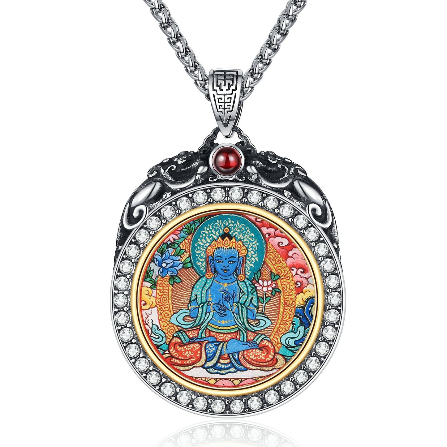 Stone Necklace – Elegant Zodiac Buddha Pendant