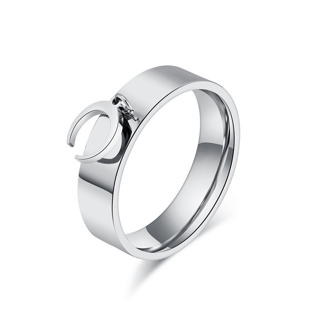 Neutral Wind Star Moon Butterfly Cross Stainless Steel Ring for Men and Women Accessories