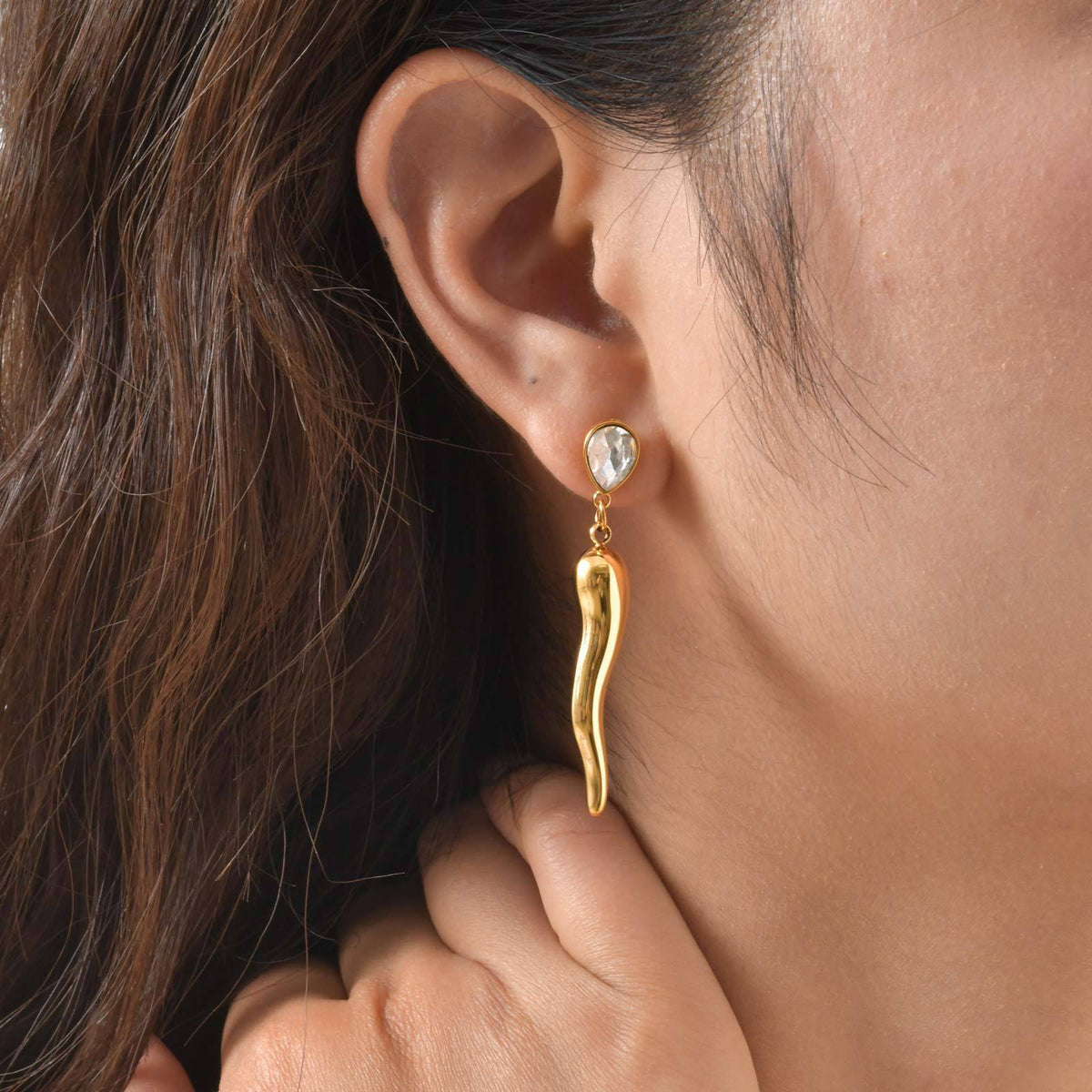 Sculptural Gold-Tone Drop Earrings — 3 Styles