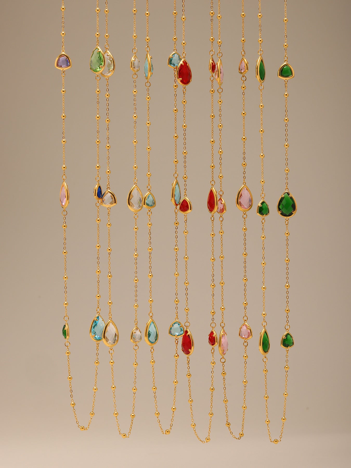 Planderful Water Drop Necklace Women Czech Glass Gold Plated