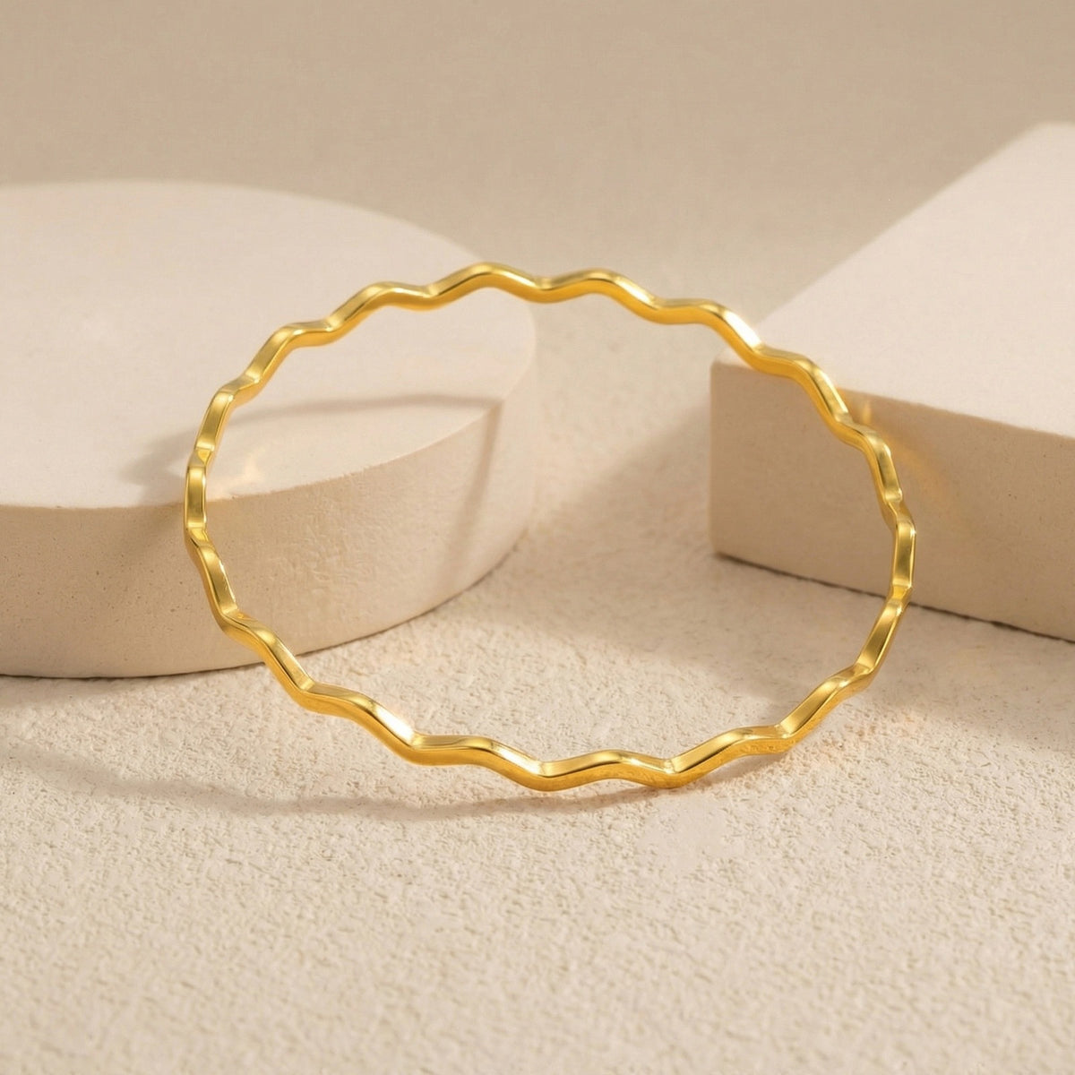 Women Stacking Wave Yuan Stainless Steel Ring