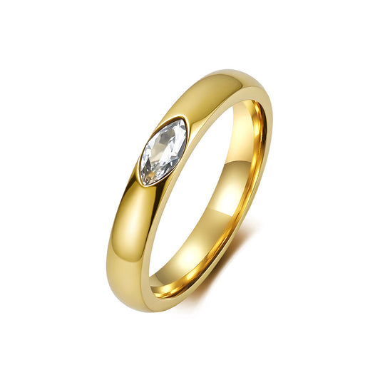 Stainless Steel Gemstone Ring