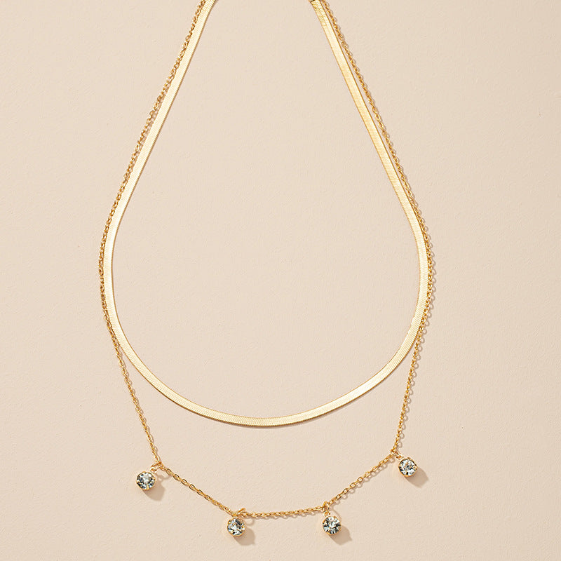 Luxurious Japanese and Korean Style Double Layer Necklace with Elegant Design