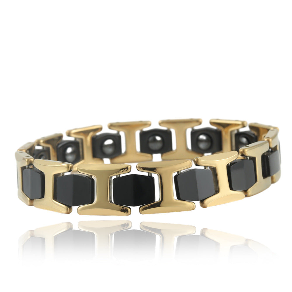 Customizable Punk Titanium Steel Bracelet for Men and Women - Modern Tungsten Design