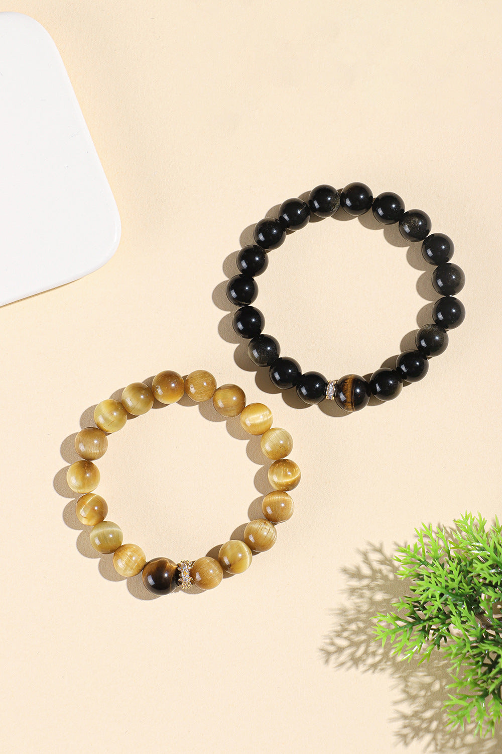 Planderful Fortune's Favor Bracelet – Unique Obsidian and Tiger Eye Design