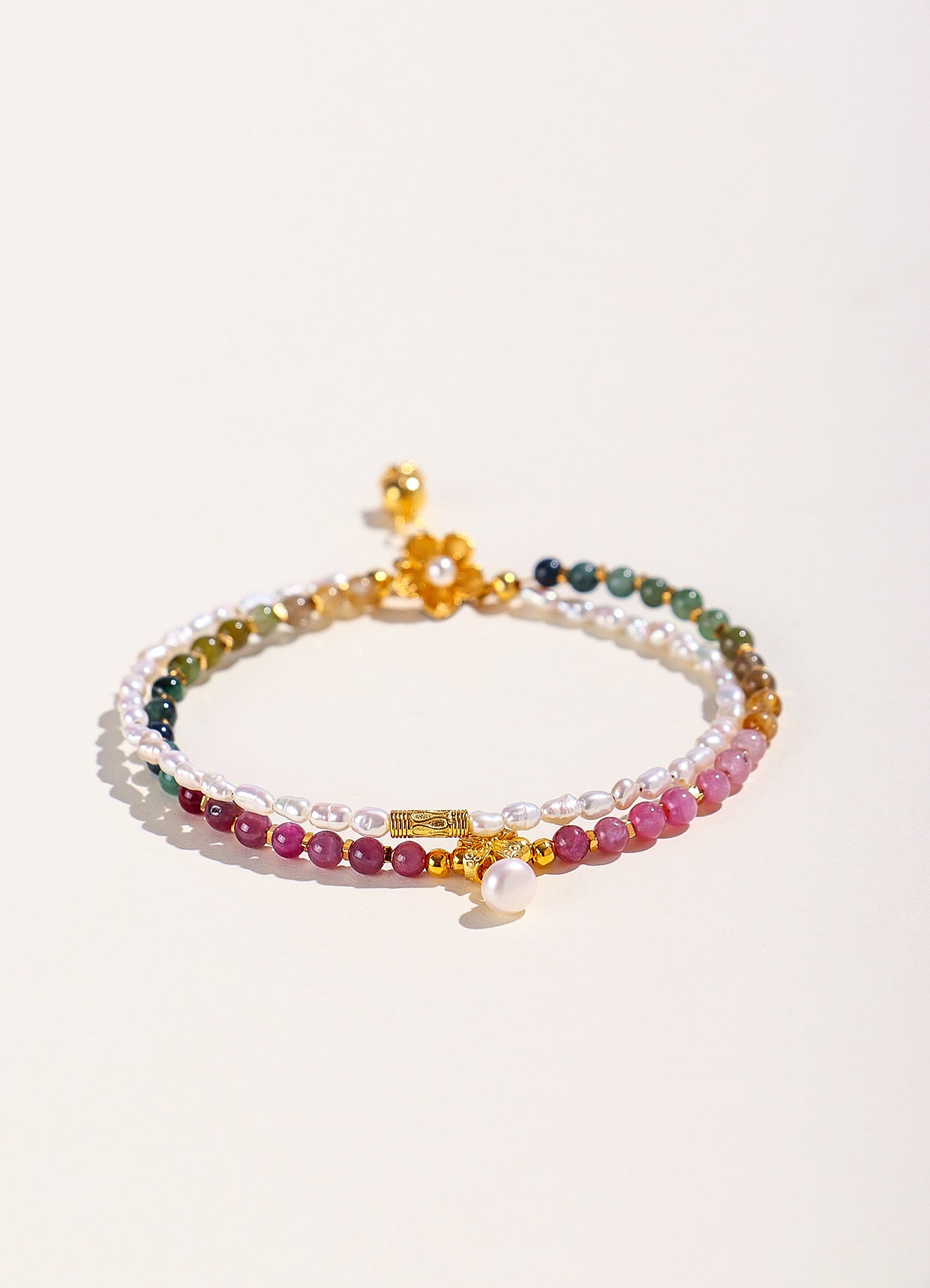 Planderful Fortune's Favor Bracelet – Exquisite Pearl and Tourmaline Design