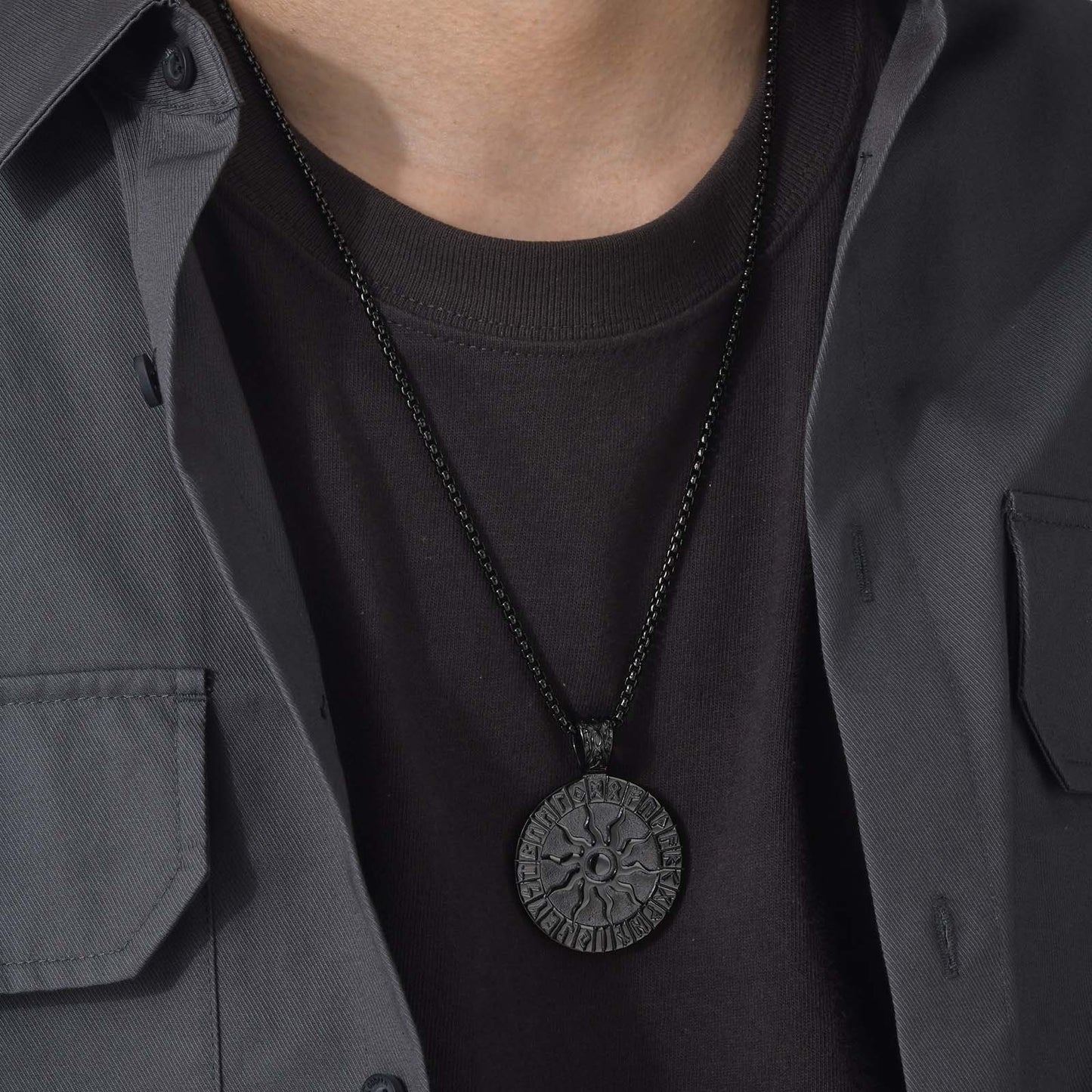 Cross-Border Jewelry Wholesale Men's Viking Pendant Necklace