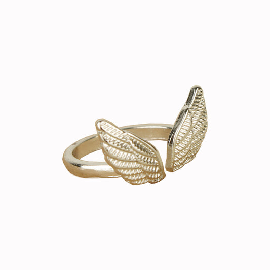 Planderful Vienna Verve Angel Wing Open Ring For Women Bold Punk Style Statement Jewelry