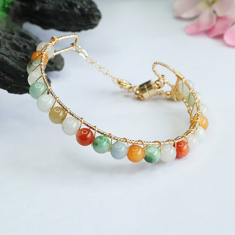Jadeite Round Bead Cuff