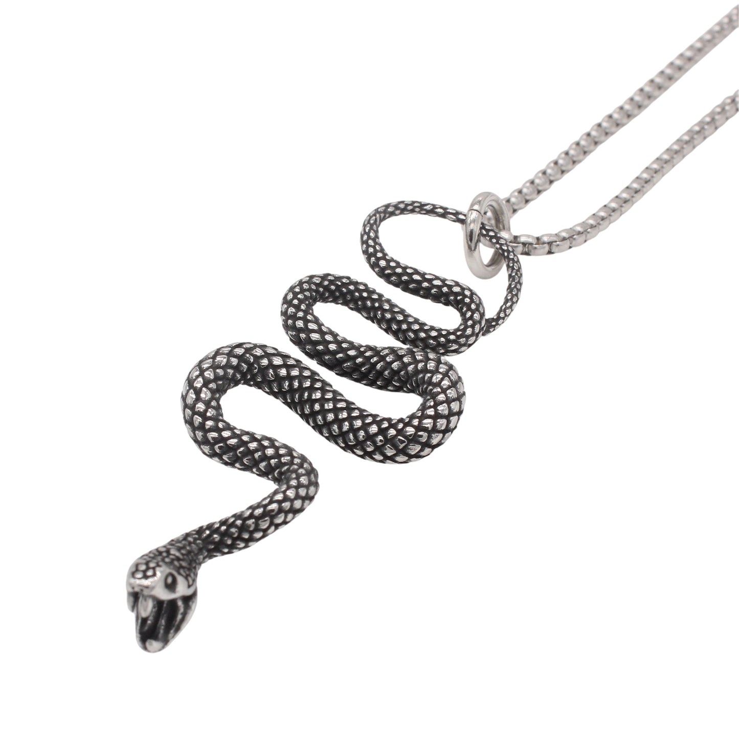 Planderful Jewelry Titanium Snake Pendant for Men