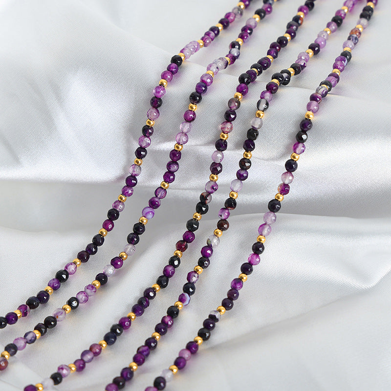 Handcrafted Agate Beaded Necklace with Vintage Charm