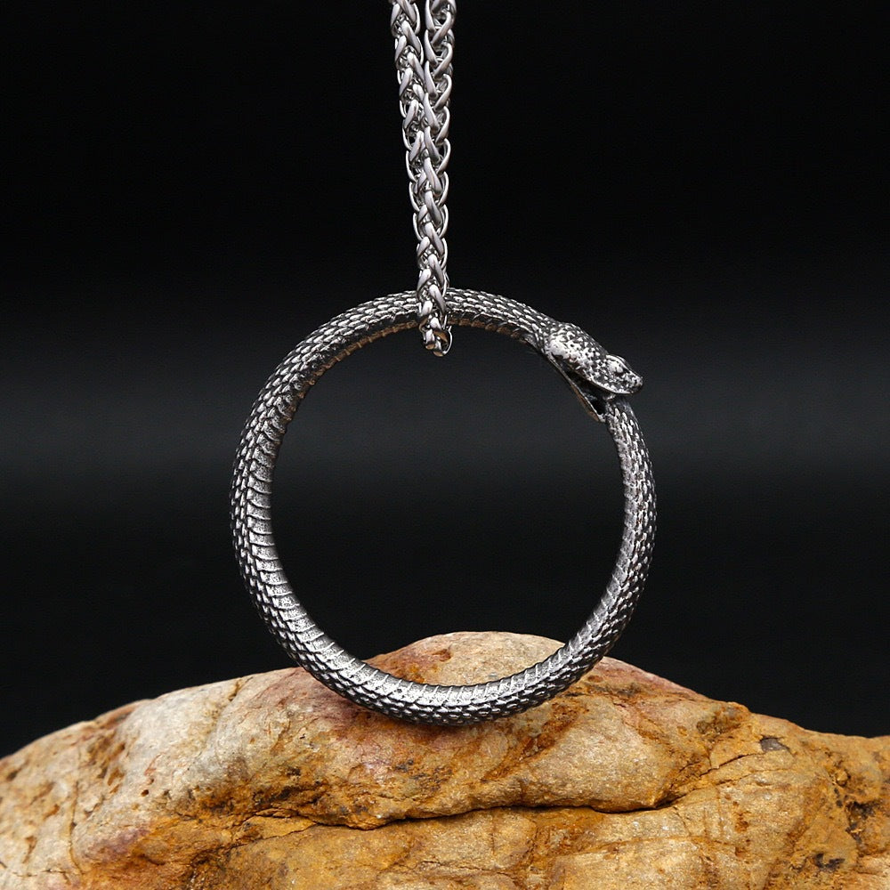 Planderful Stainless Steel Snake Necklace For Men Retro Hip Hop Pendant Durable Gift For Him