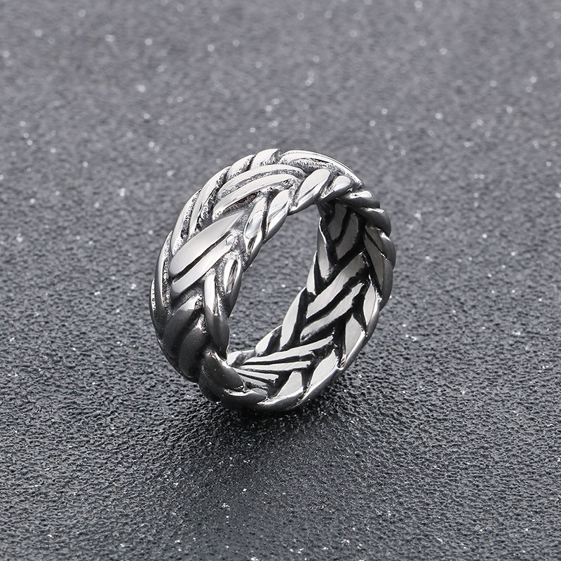Planderful Mens Interwoven Love Ring Stainless Steel
