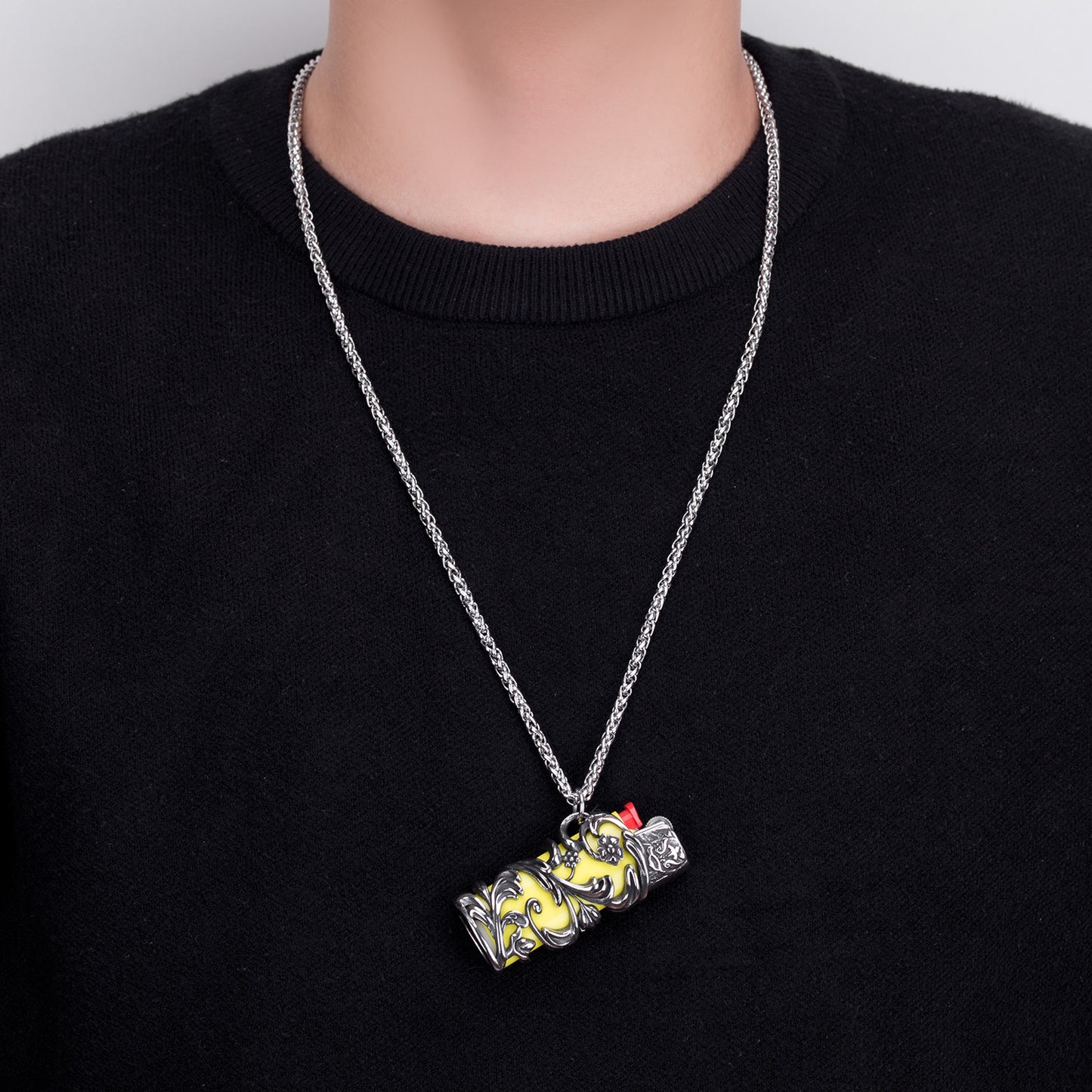 Steel Necklace – Elegant Everyday Genie Pendant For Everyday Wear And Gift For Men